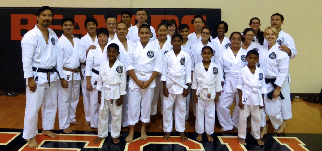 Curt Wvong, leader, with members of the Cupertino Dojo